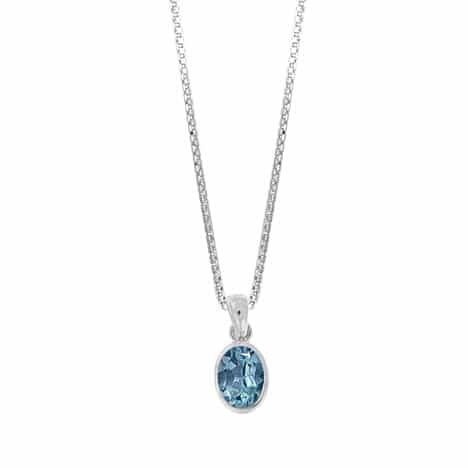 Sterling Silver Faceted Blue Topaz with Pendant Only by Boma