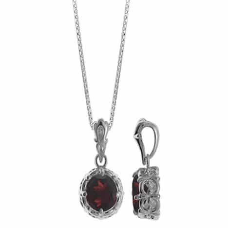 Sterling Silver Garnet Pendant by Boma