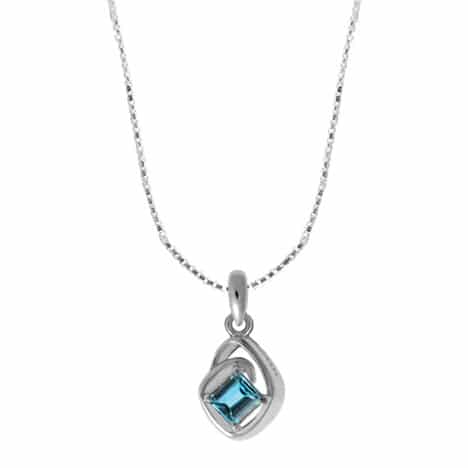 Sterling Silver Pendant with Blue Topaz by Boma