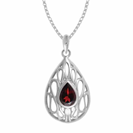 Sterling Silver Pendant with Garnet by Boma