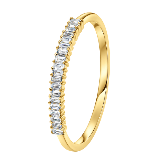 18K Yellow Gold Diamond Baguette Band