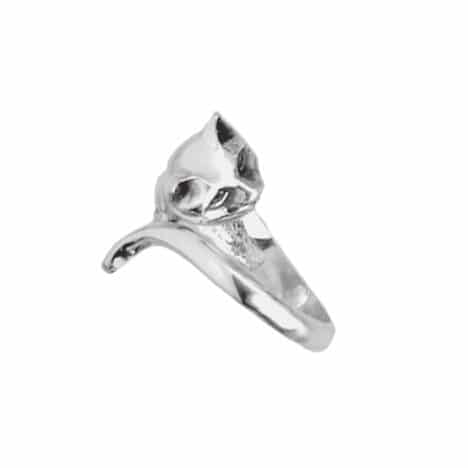 Sterling Silver Cat Ring Single Wrap by Boma