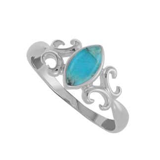 Sterling Silver Marquis Shaped Turquoise Ring by Boma