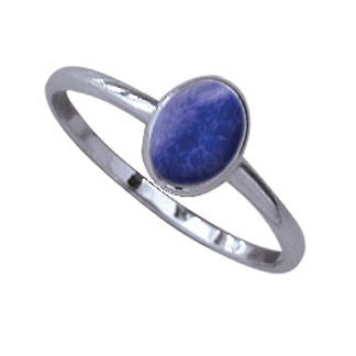 Sterling Silver Oval Synthetic Lapis Ring by Boma