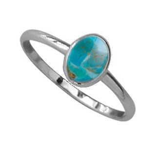 Sterling Silver Bezel Set Turquoise Ring by Boma