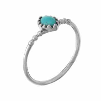 Sterling Silver Petite Turquoise Ring by Boma