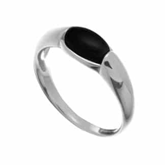 Sterling Silver Oval Onyx Ring by Boma