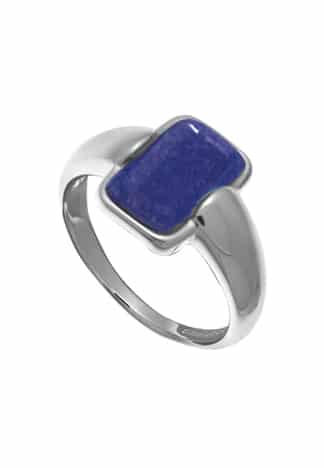 Sterling Silver Rectangle Lapis Ring by Boma