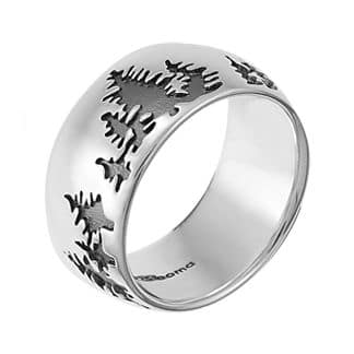 Sterling Silver Oxidized Trees Ring by Boma