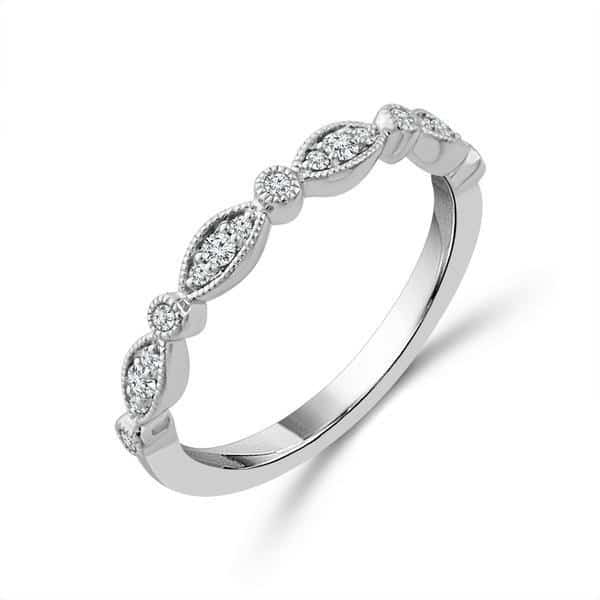 14K White Gold Forever Wedding Day Ring by IDD