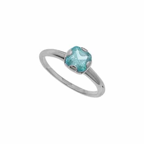 Sterling Silver Ring with Light Blue Topaz by Boma