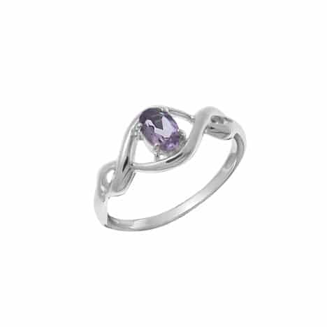 Sterling Silver Ring with Oval Amethyst by Boma