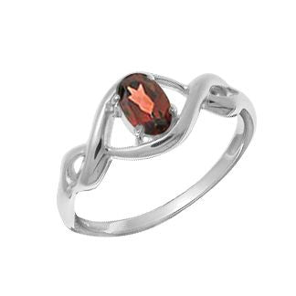 Sterling Silver Oval Garnet Ring by Boma