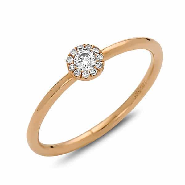 14K Yellow Gold Petite Diamond Ring by Bassali