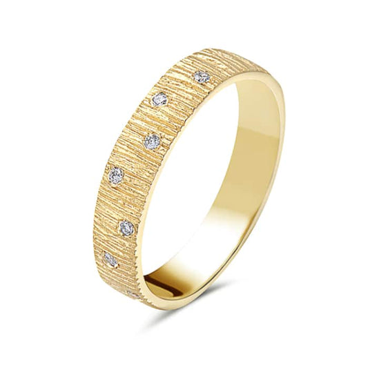 14K Yellow Gold Band with Diamonds by Bassali