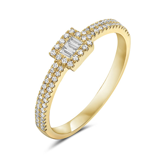 14k Yellow Gold Petite Diamond Cluster Ring by Bassali