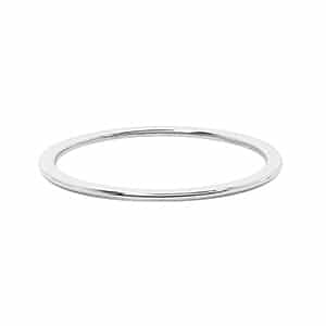 14K White Gold Plain Flat .08mm Band by Carla & Nancy B.