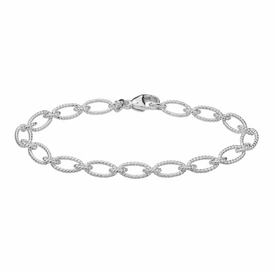 Sterling Silver and Rhodium Figaro Twist Bracelet by The Little Jewel