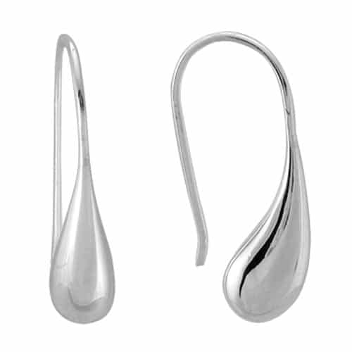 Sterling Silver and Rhodium Solid Teardrop Earrings by The Little Jewel