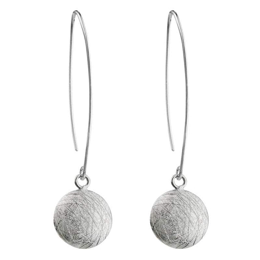 Sterling Silver and Rhodium Etched Round Earrings by The Little Jewel