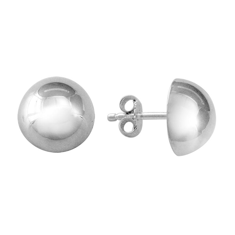 Sterling Silver Rounded Dome Stud Earrings