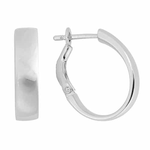 Sterling Silver and Rhodium Hinged Hoop Earrings by The Little Jewel