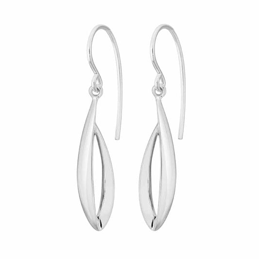 Sterling Silver and Rhodium 36mm Sail Dangle Earrings by The Little Jewel