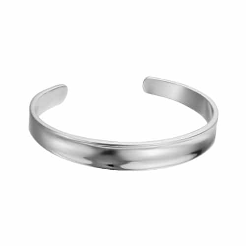 Sterling Silver and Rhodium Concave Taper Cuff Bracelet by The Little Jewel