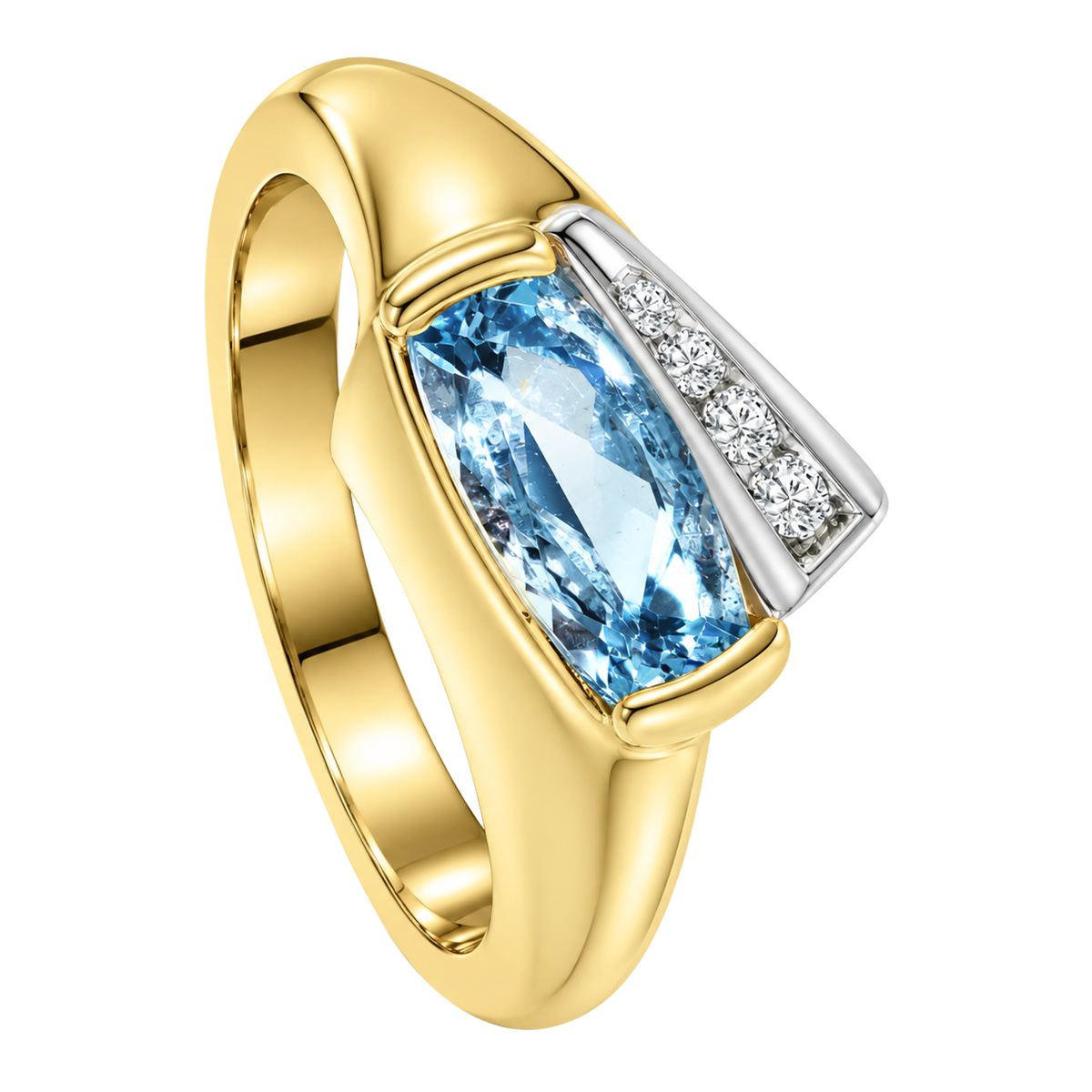 14K Yellow Gold Custom Aquamarine Ring