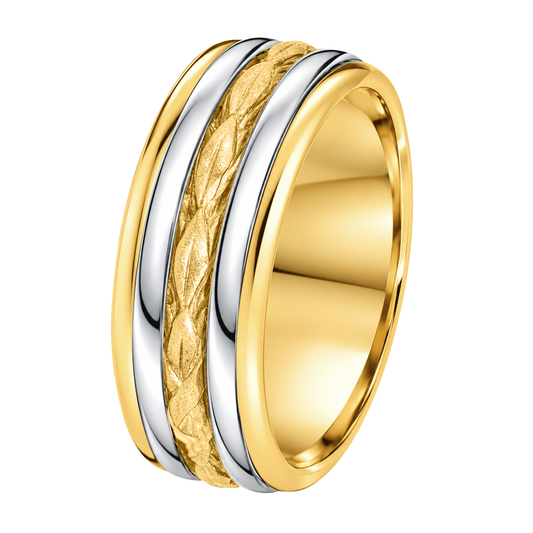 14K Yellow & White Gold Men's Band