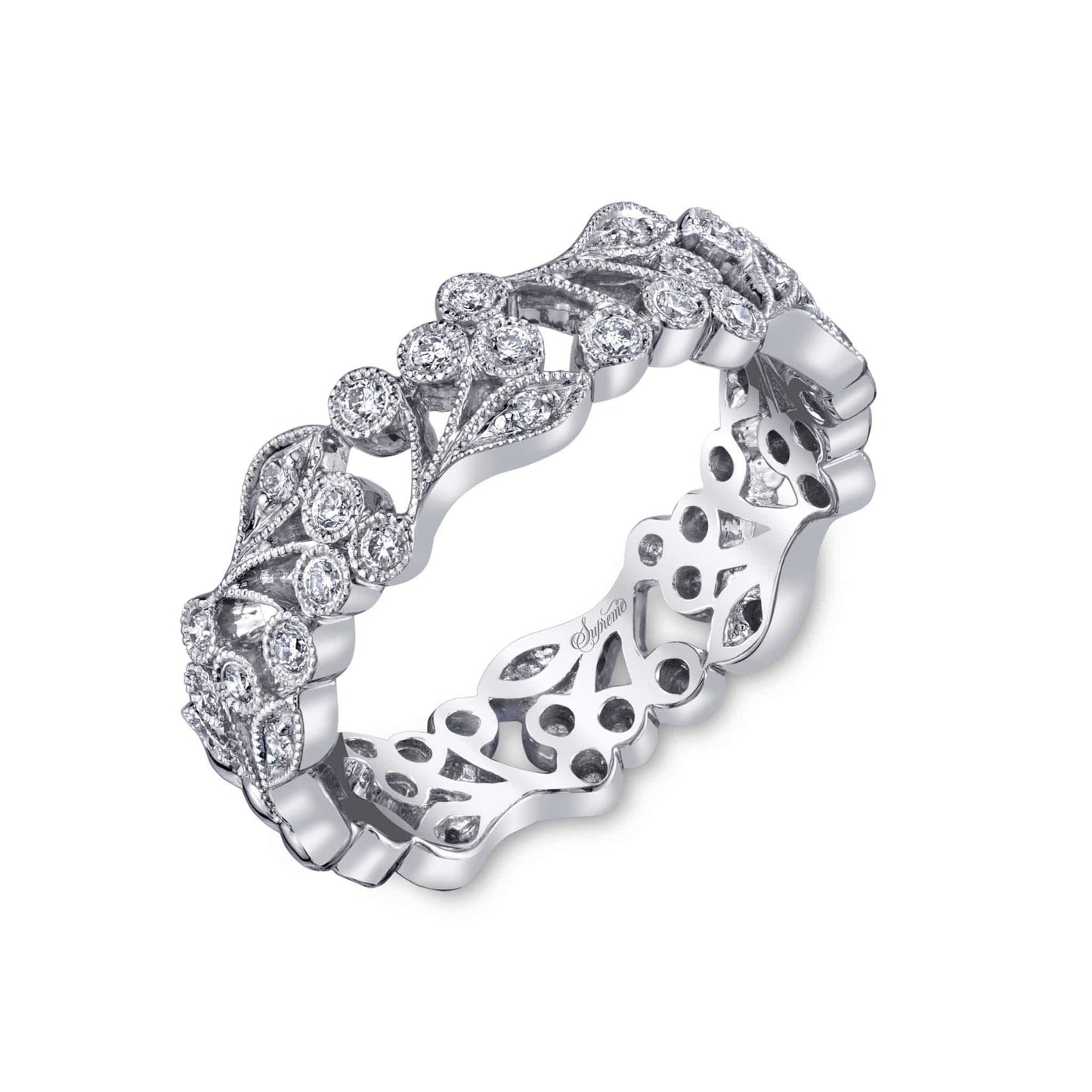 14K White Gold Ring with 25 Diamonds by Supreme Jewelry