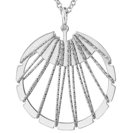 Sterling Silver and Rhodium 40mm Wire Cage Necklace by The Little Jewel