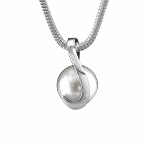 Sterling Silver Rhodium Plated 9mm Freshwater Pearl Swirl 17 inch Necklace by The Little Jewel