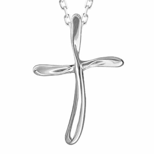 Sterling Silver Twist Cross Necklace by The Little Jewel