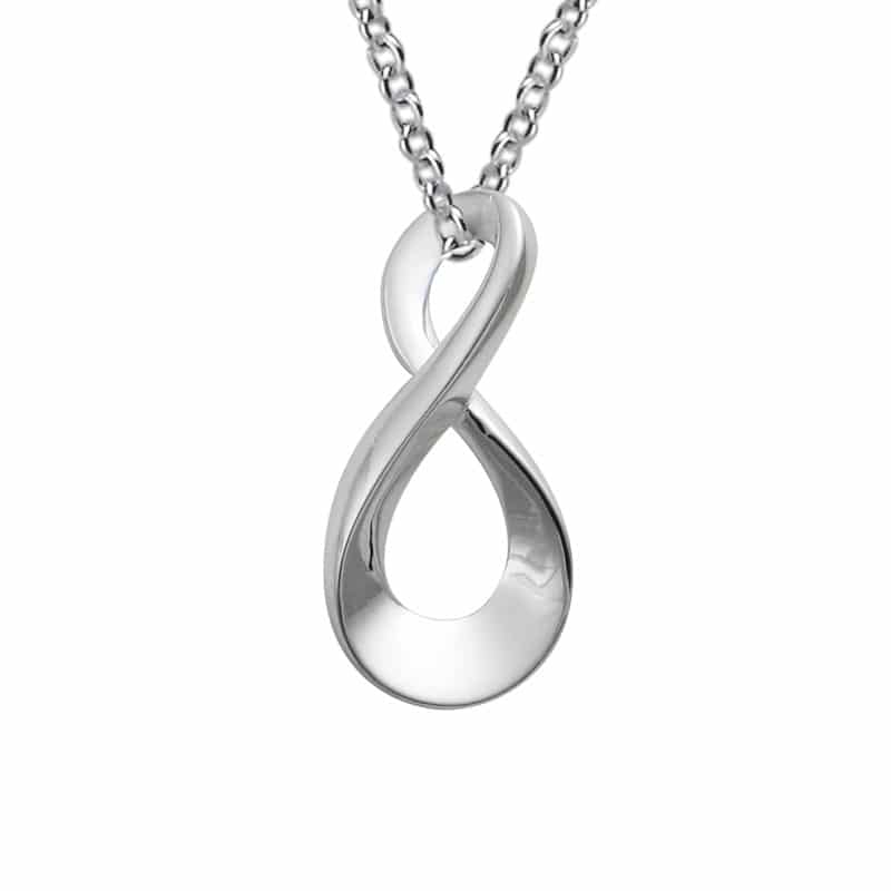 Sterling Silver and Rhodium 27mm Figure Eight Necklace by The Little Jewel