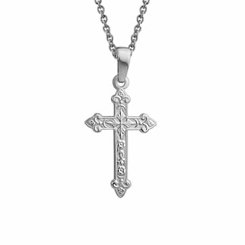 Sterling Silver Ornate Cross Necklace by The Little Jewel