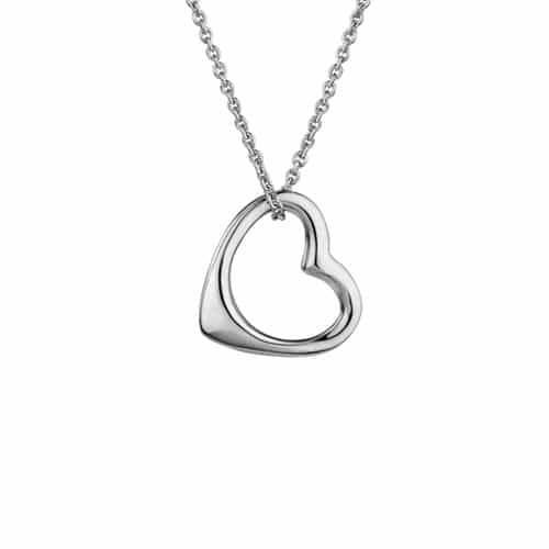 Sterling Silver Floating Heart Necklace by The Little Jewel