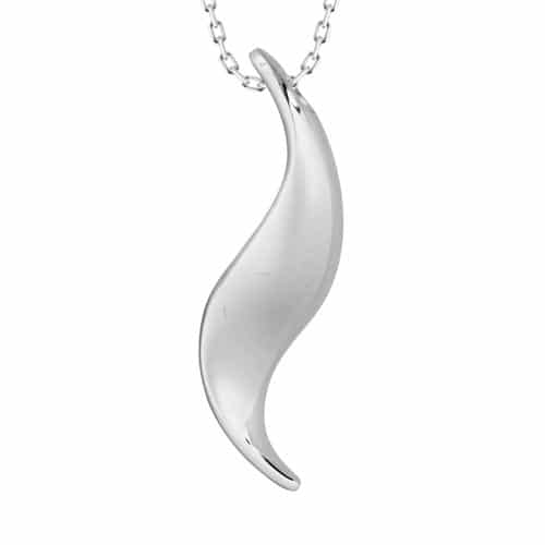 Sterling Silver and Rhodium Streamer Pendant and Necklace by The Little Jewel