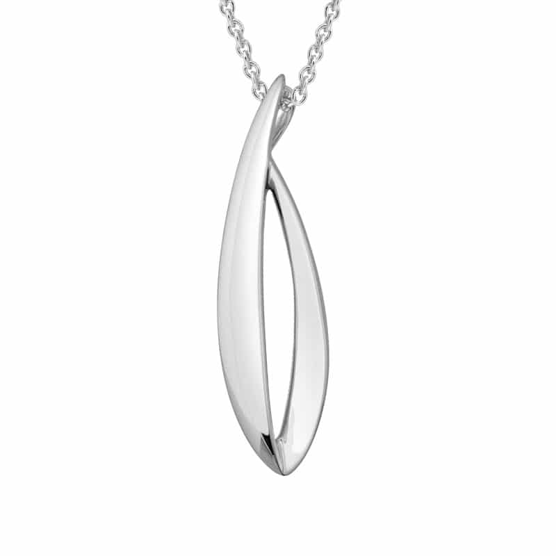 Sterling Silver and Rhodium 9mm Sail Pendant and Necklace by The Little Jewel