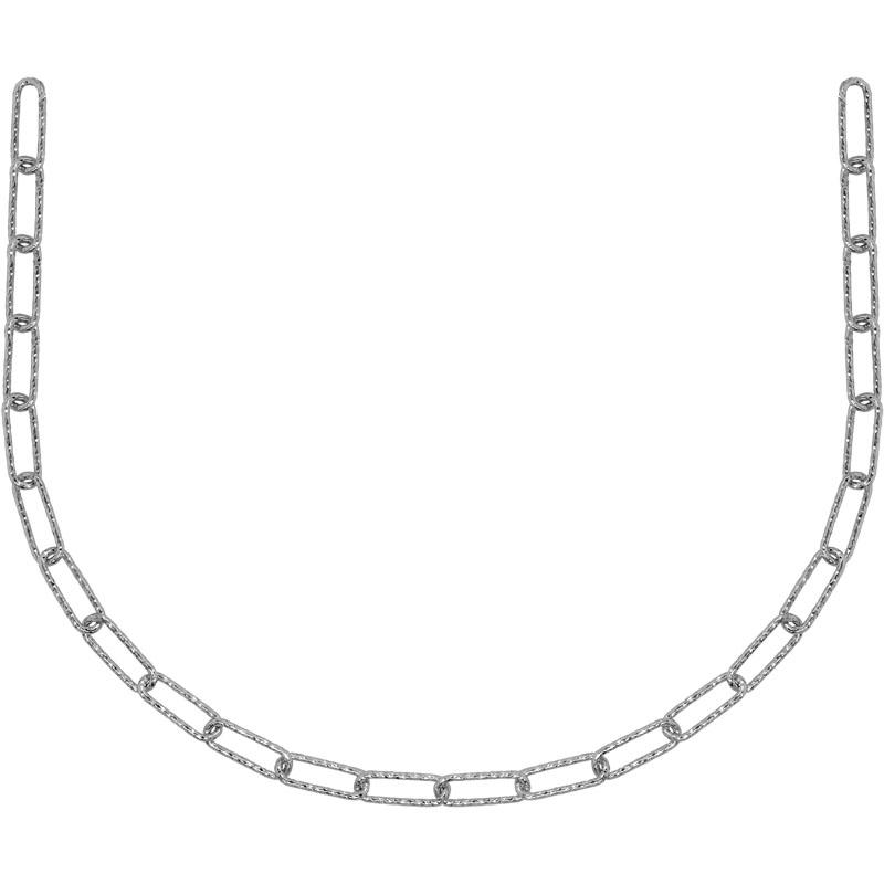 Sterling Silver and Rhodium Large Rectangular Link Necklace by The Little Jewel