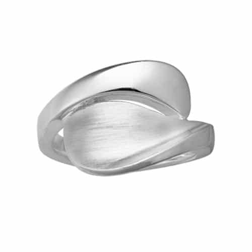 Sterling Silver Matte Polish Curved Wrap Ring by The Little Jewel