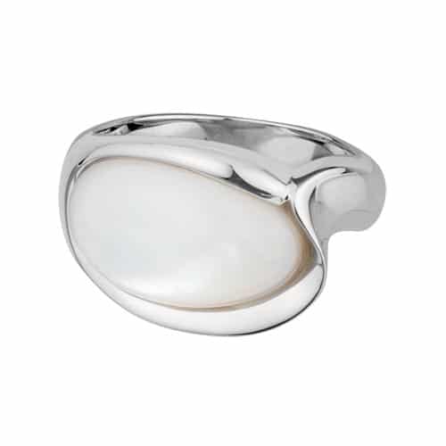 Sterling Silver 'Beyond' Oval Mother of Pearl Ring by The Little Jewel