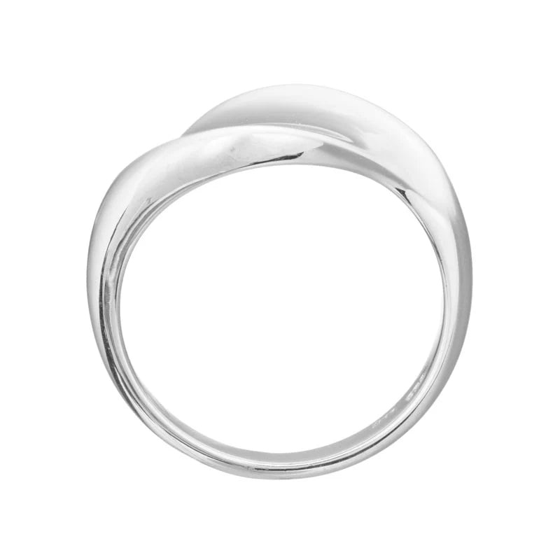Sterling Silver Rhodium Plated Abstract Wave Ring