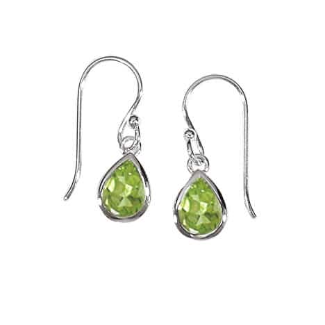 Sterling Silver Dangle Earrings with Peridot by Boma