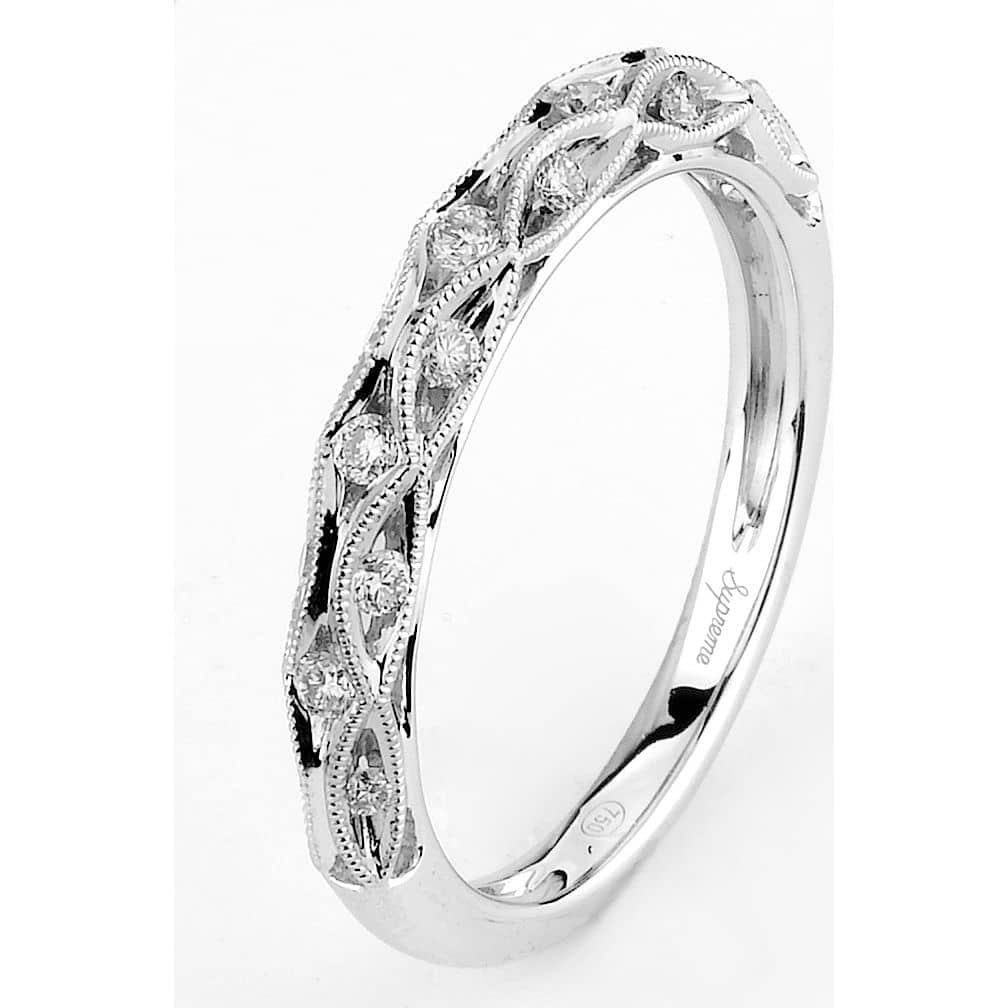 18K White Gold Ring with 15 Diamonds by Supreme Jewelry