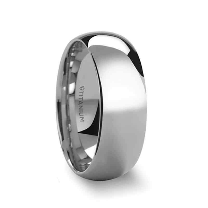 Peterson Titanium Polished Finish Domed Men’s Wedding Band 6mm by Thorsten