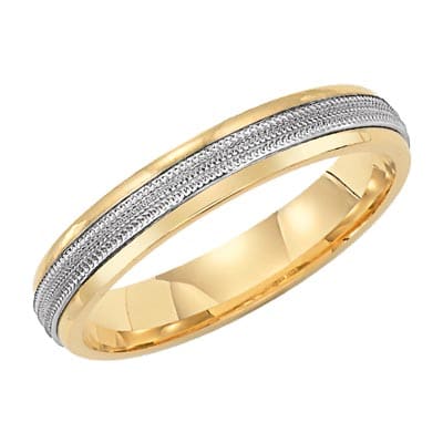 Platinum and 18K Yellow Gold Men's Band by Lieberfarb