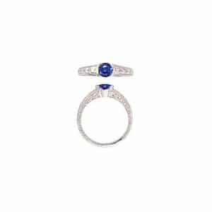 14K White Gold 5mm Sapphire Ring by The Touch