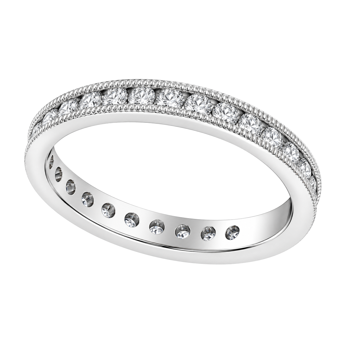 14K White Gold Diamond Eternity Band