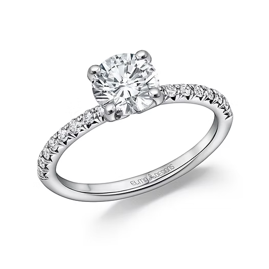 18K White Gold 1 Carat Diamond Solitaire Elma Engagement Ring